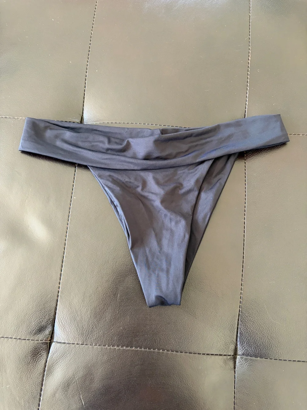 Frankie's Bikinis Black Cheeky Bikini Bottom Medium